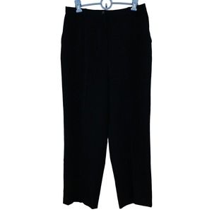 Womens 14P Dialogue Black Pants Flat Front Stretch 28" Inseam Twin‎ Stretch
